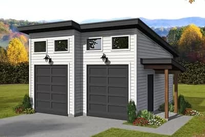 Lift-Friendly 2-Car Garage with Sloped Roof