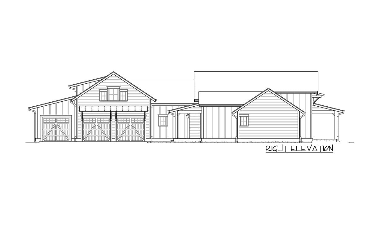 Plan 23868JD: Modern Farmhouse Plan with Bonus Room Above a 3-Car Garage - Image #6 - Craftsman, Farmhouse, Modern Farmhouse, New American, Northwest