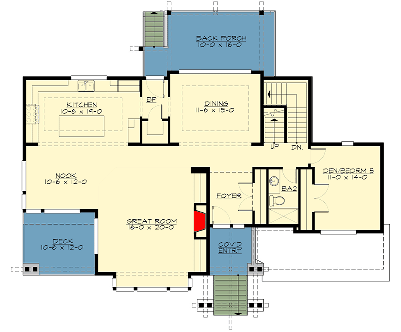 Plan 23871JD: Contemporary Craftsman Plan with Wine Cellar - Floor Plan - Main Level - Contemporary, Craftsman, Northwest