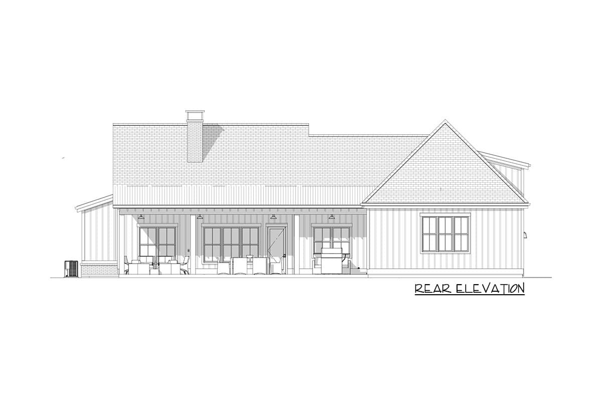Plan 64504SC: Exclusive Modern Split Bedroom Modern Farmhouse Plan with Large Covered Patio - Image #5 - Country, Farmhouse, Modern Farmhouse, New American, Southern
