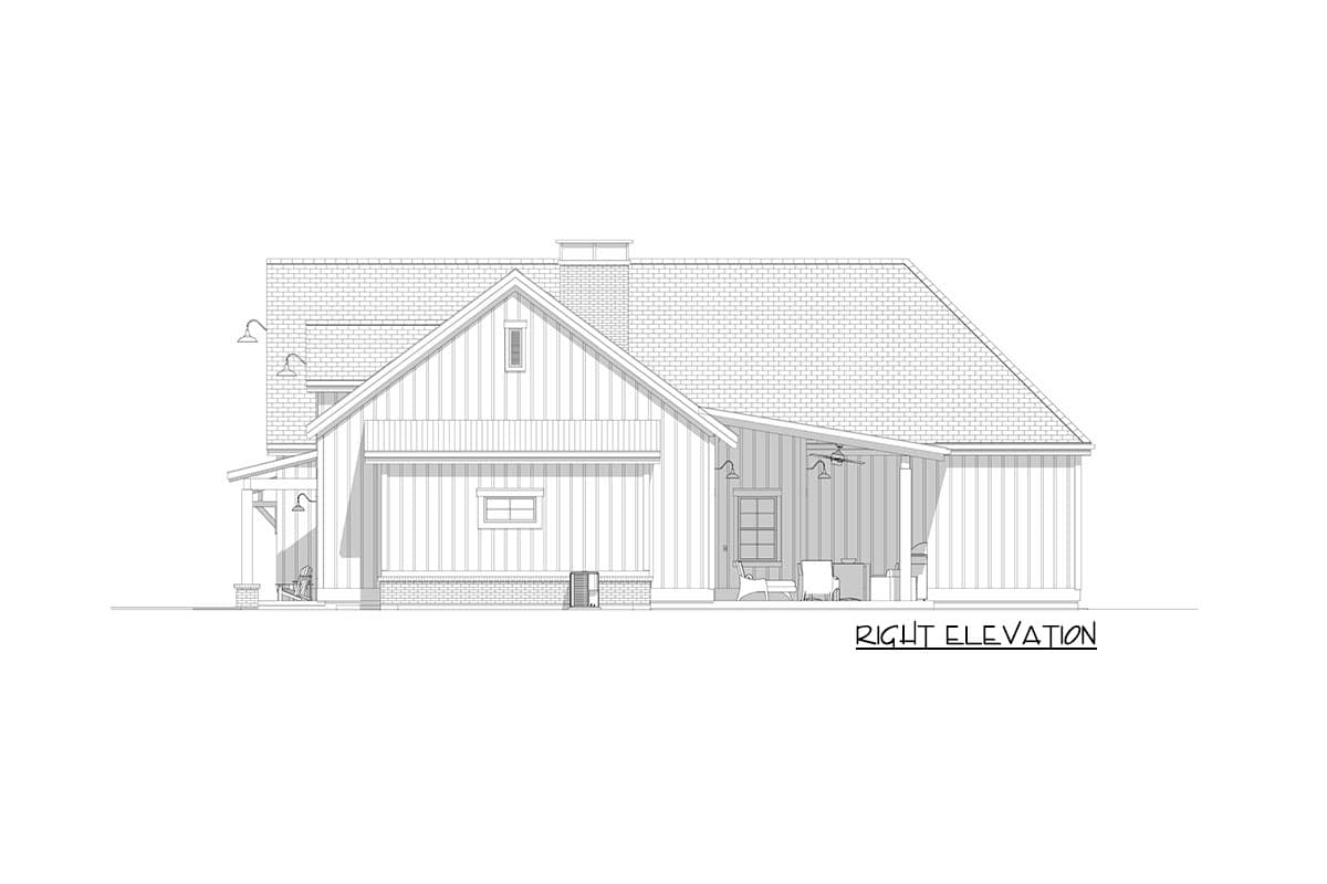 Plan 64504SC: Exclusive Modern Split Bedroom Modern Farmhouse Plan with Large Covered Patio - Image #7 - Country, Farmhouse, Modern Farmhouse, New American, Southern