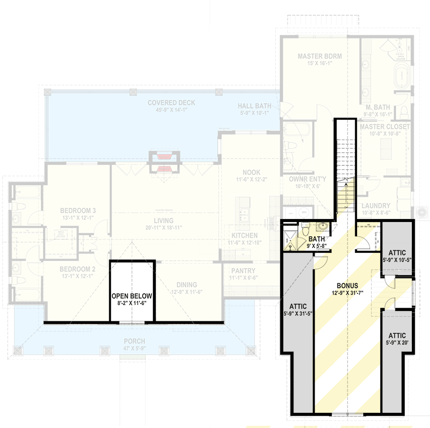 Plan 64506SC: Modern Farmhouse Plan with Bonus Room and Man Cave - 2591 Sq Ft - Floor Plan - Bonus Level - Country, Farmhouse, Modern Farmhouse, New American
