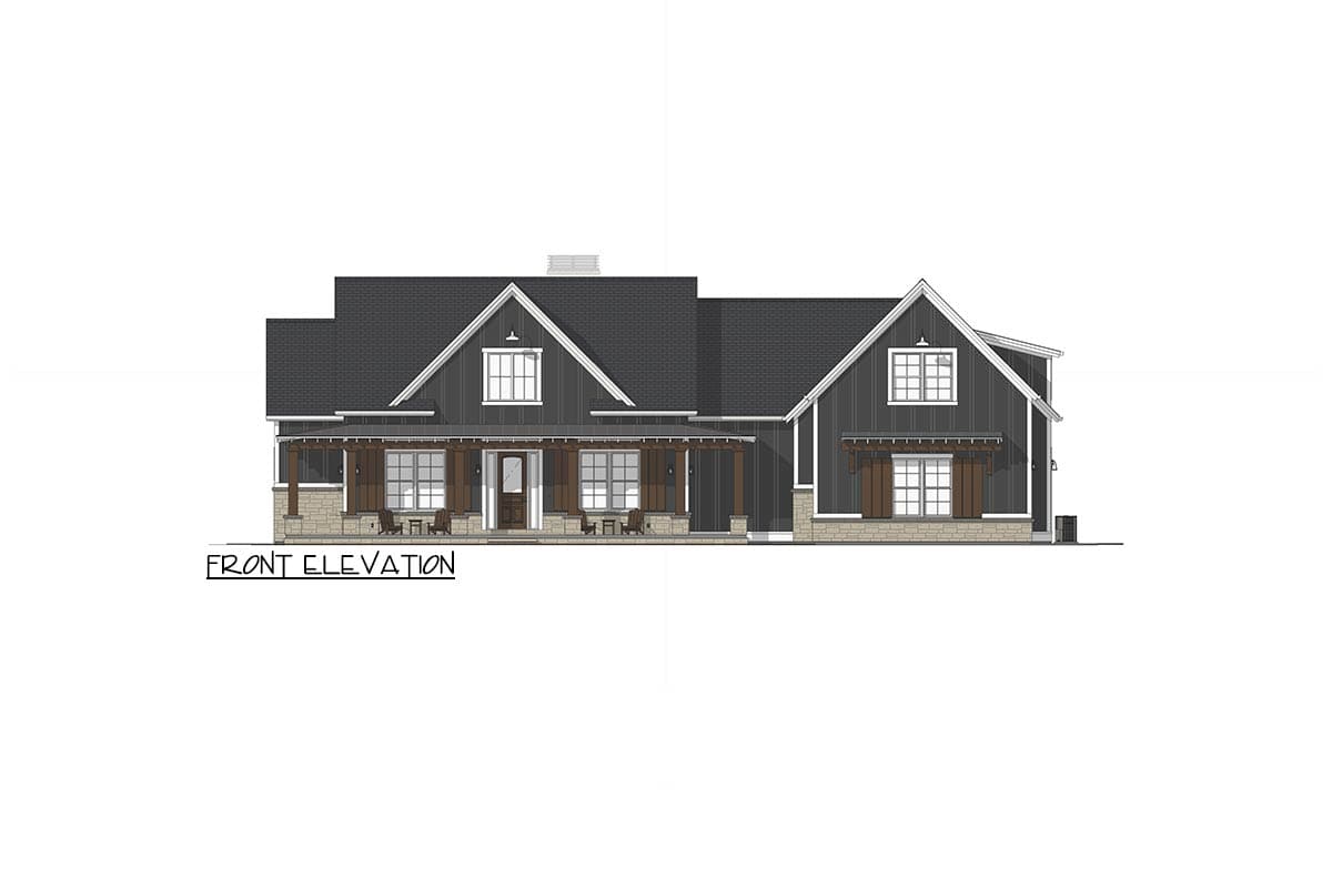Plan 64506SC: Modern Farmhouse Plan with Bonus Room and Man Cave - 2591 Sq Ft - Image #13 - Country, Farmhouse, Modern Farmhouse, New American