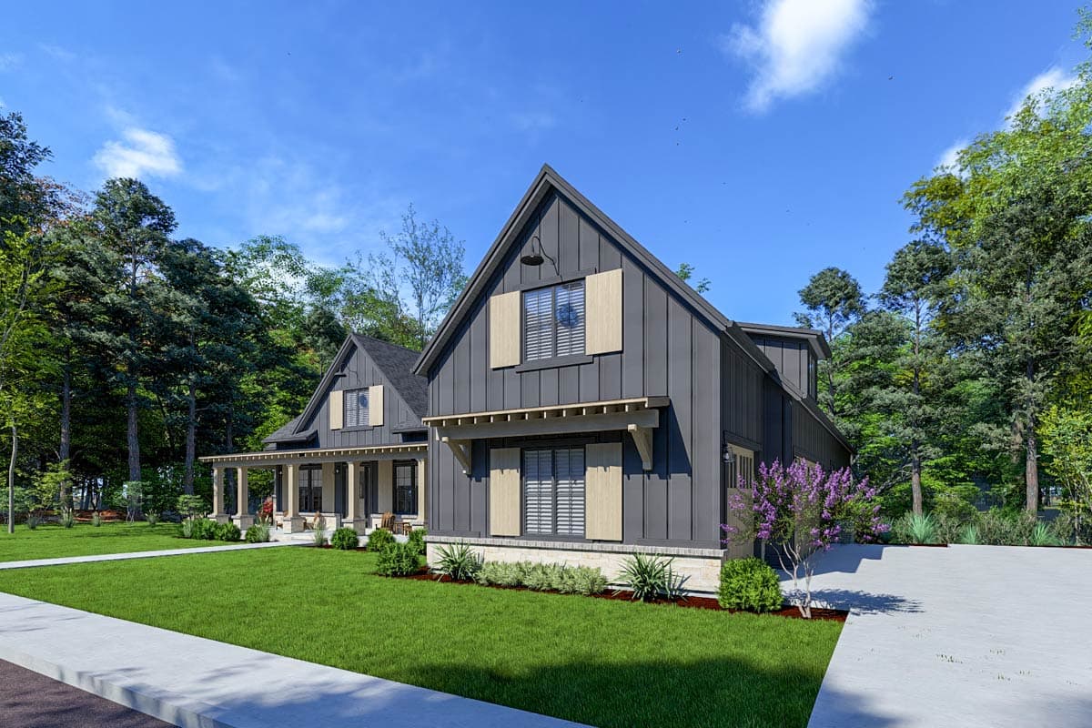 Plan 64506SC: Modern Farmhouse Plan with Bonus Room and Man Cave - 2591 Sq Ft - Image #5 - Country, Farmhouse, Modern Farmhouse, New American