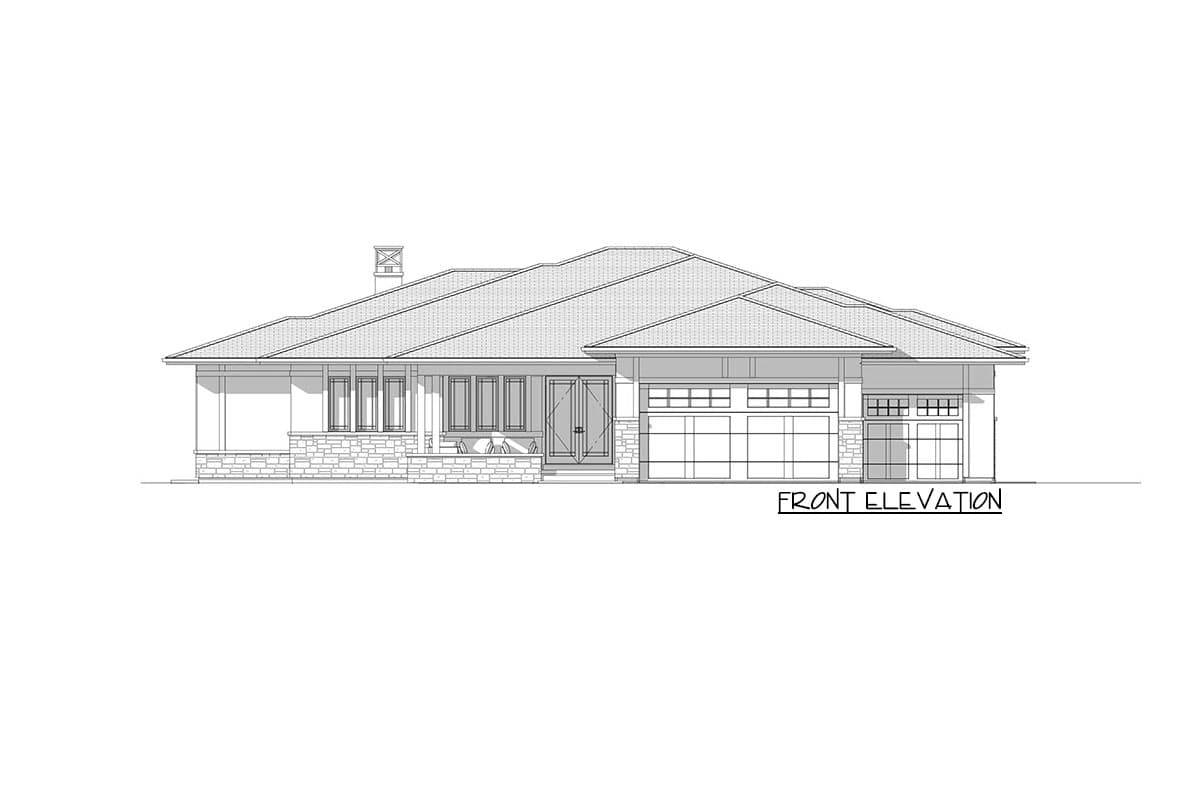 Plan 64507SC: Exclusive Ranch Home Plan with Walk-Out Basement Option - Image #4 - Northwest, Prairie, Ranch