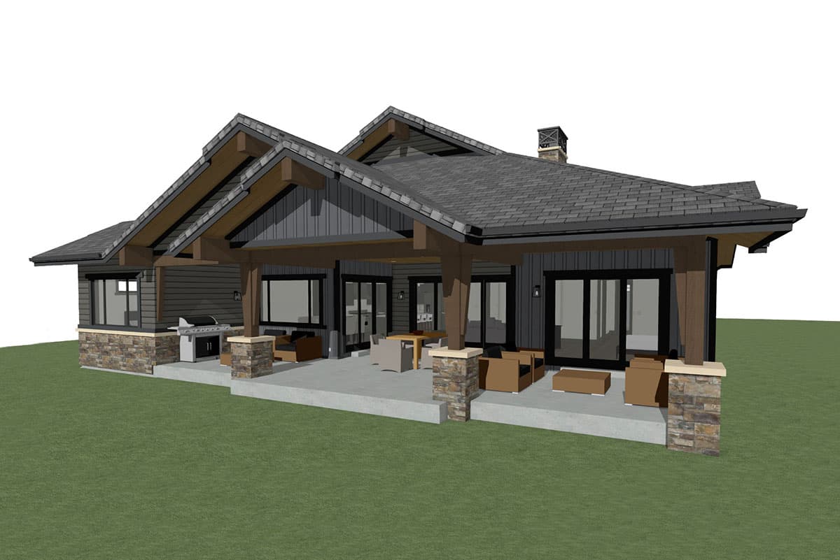Plan 64508SC: Exclusive Mountain Craftsman Plan with Indoor Outdoor Living - Image #6 - Craftsman, Mountain, New American, Northwest, Ranch
