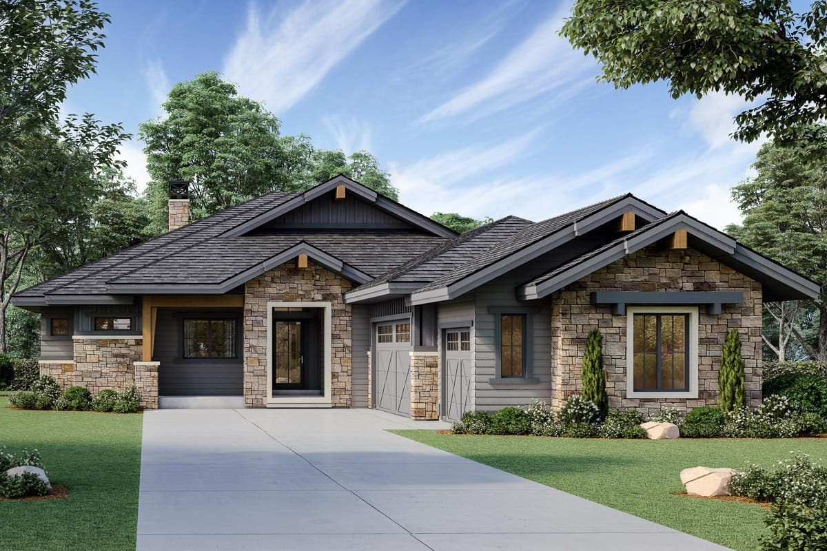 Plan 64508SC: Exclusive Mountain Craftsman Plan with Indoor Outdoor Living - Image #4 - Craftsman, Mountain, New American, Northwest, Ranch
