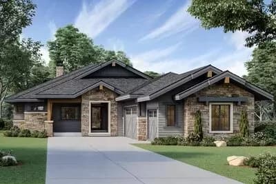 Exclusive Mountain Craftsman Plan with Indoor Outdoor Living