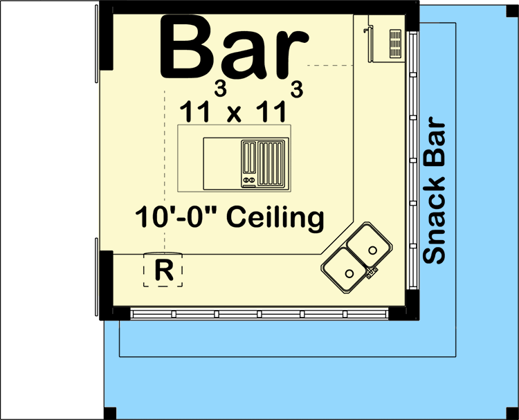 Plan 62924DJ: Fiesta Friday Tiki Bar Lounge - Floor Plan - Main Level