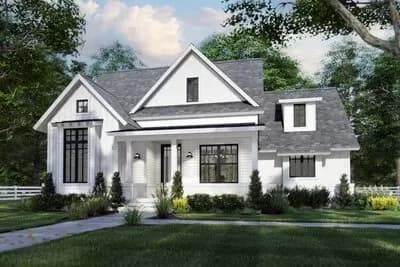 Compact Modern Farmhouse Plan with Two Bonus Rooms - 1486 Sq Ft