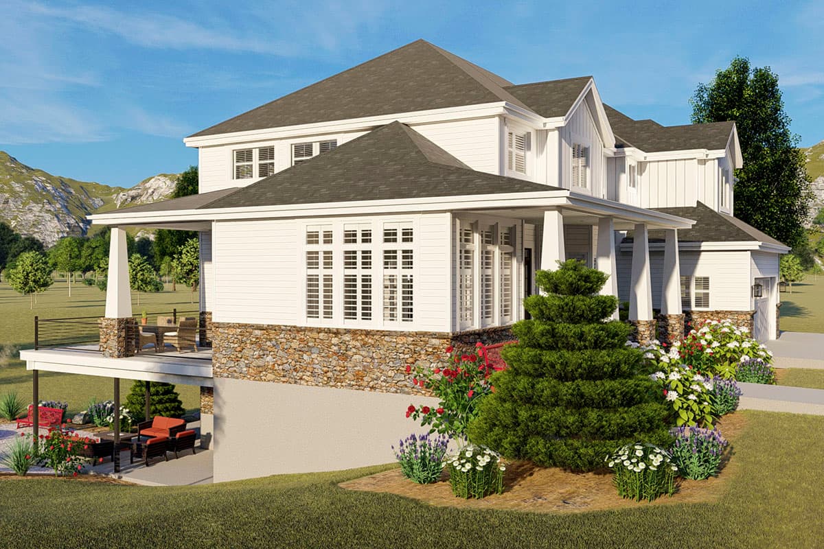 Plan 61366UT: New American Craftsman Home Plan with Hobby Room and Home Office - Image #6 - Craftsman, Mountain, New American, Traditional, Vacation