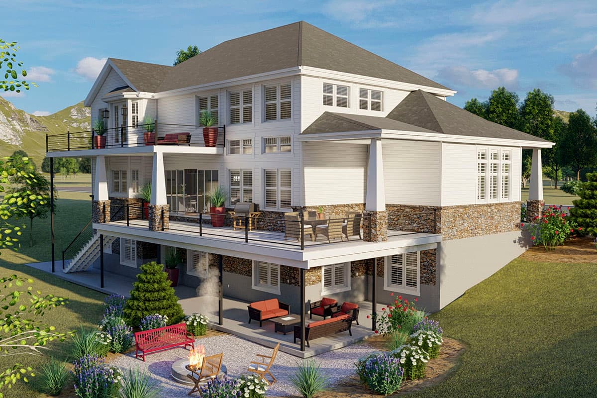 Plan 61366UT: New American Craftsman Home Plan with Hobby Room and Home Office - Image #7 - Craftsman, Mountain, New American, Traditional, Vacation