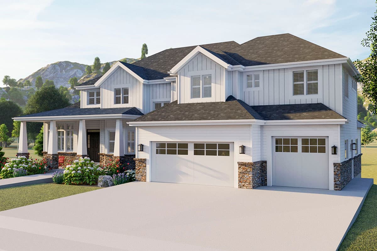 Plan 61366UT: New American Craftsman Home Plan with Hobby Room and Home Office - Image #10 - Craftsman, Mountain, New American, Traditional, Vacation