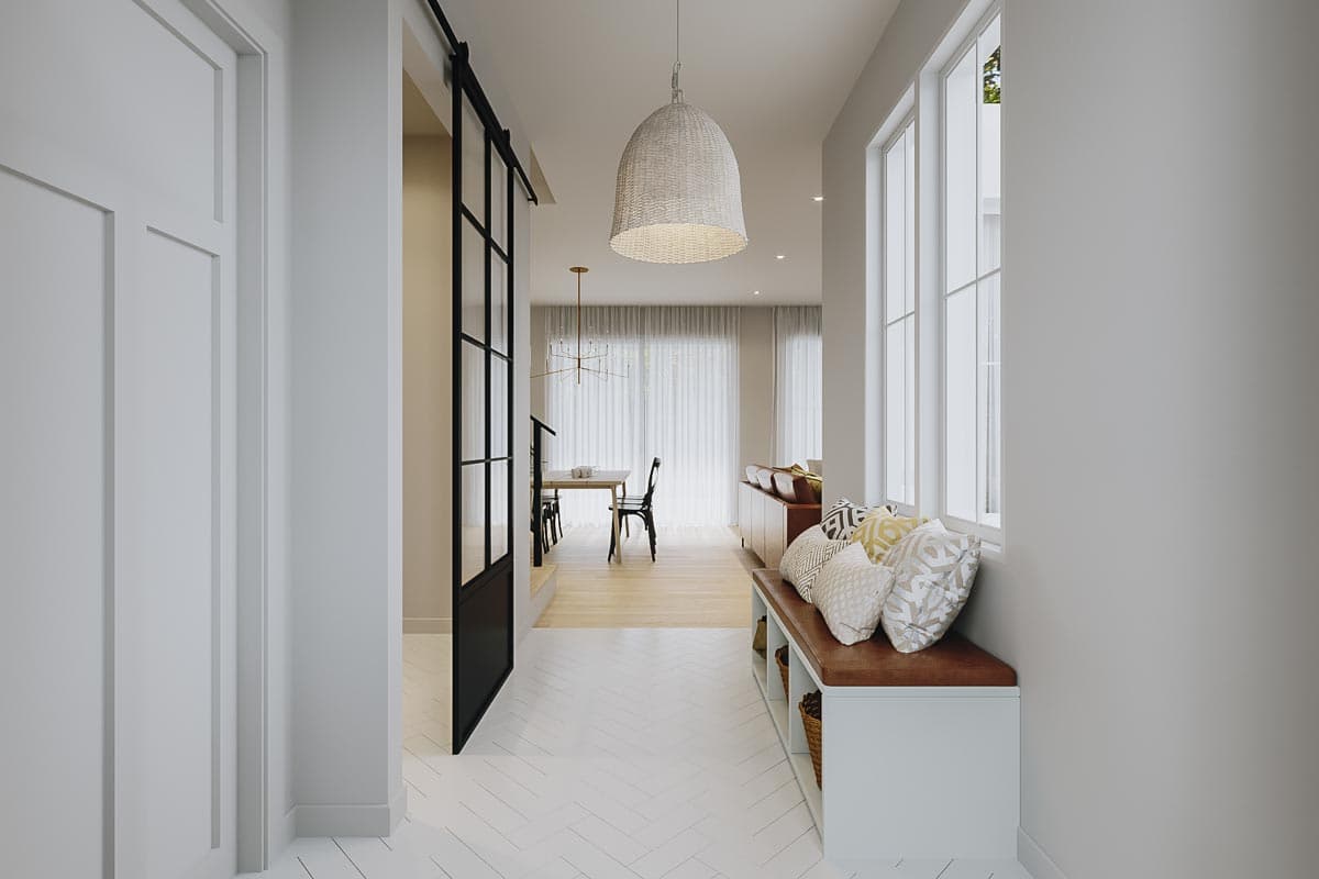 Plan 22585DR: Two-Story Modern Farmhouse Plan with Home Office and Laundry Chute - Image #4 - Country, Craftsman, Farmhouse, Modern Farmhouse, New American