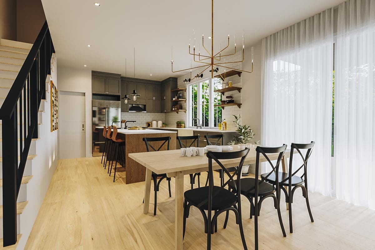 Plan 22585DR: Two-Story Modern Farmhouse Plan with Home Office and Laundry Chute - Image #5 - Country, Craftsman, Farmhouse, Modern Farmhouse, New American