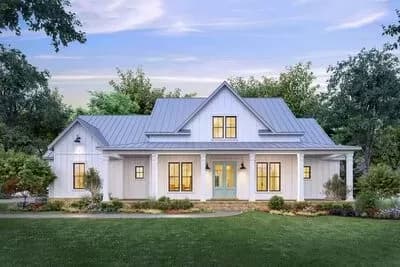 4-Bed Modern Farmhouse Plan with 8'-Deep Front Porch - 2716 Sq Ft