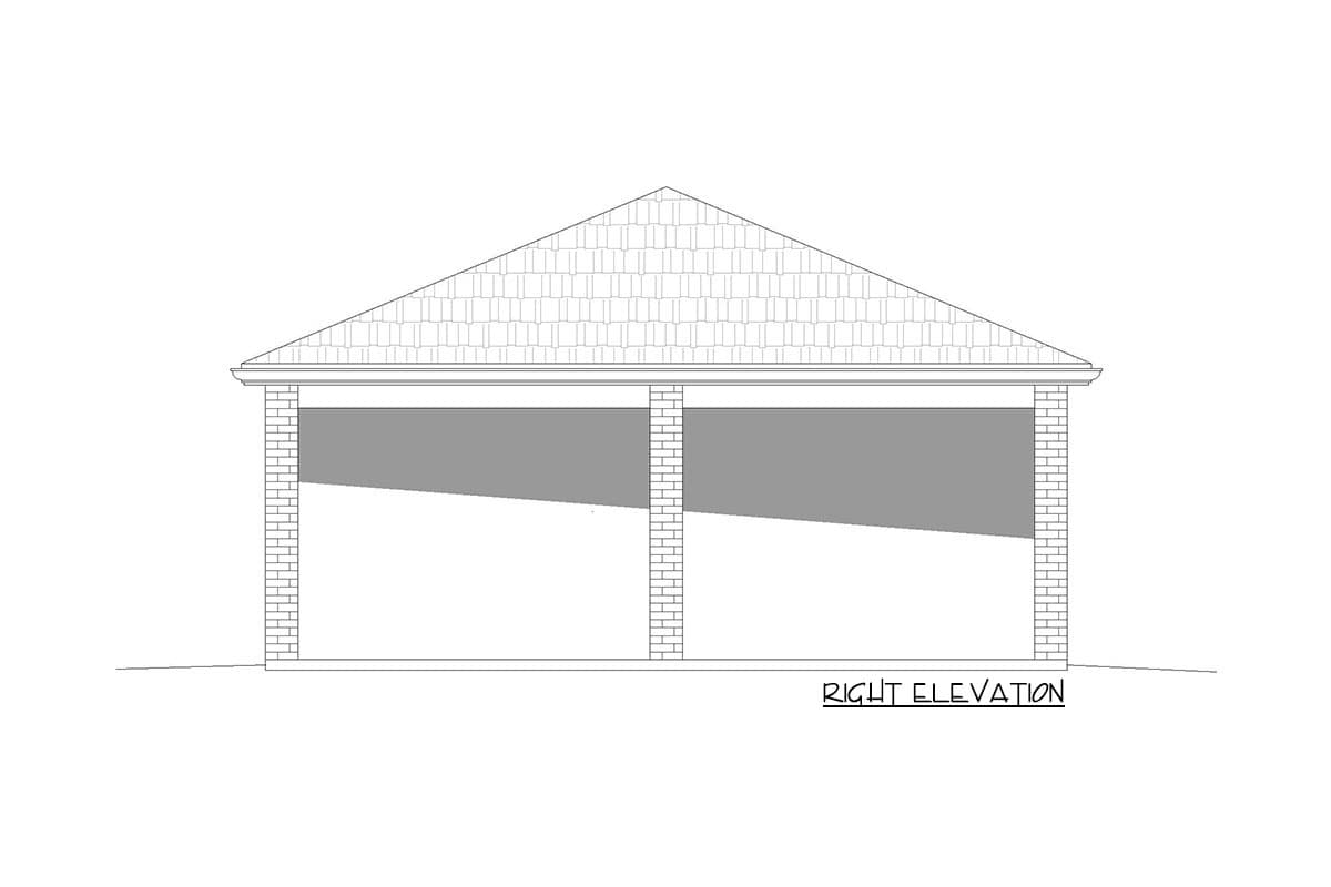 Plan 68682VR: Hip-Roofed 2-Vehicle Carport Plan - Image #5