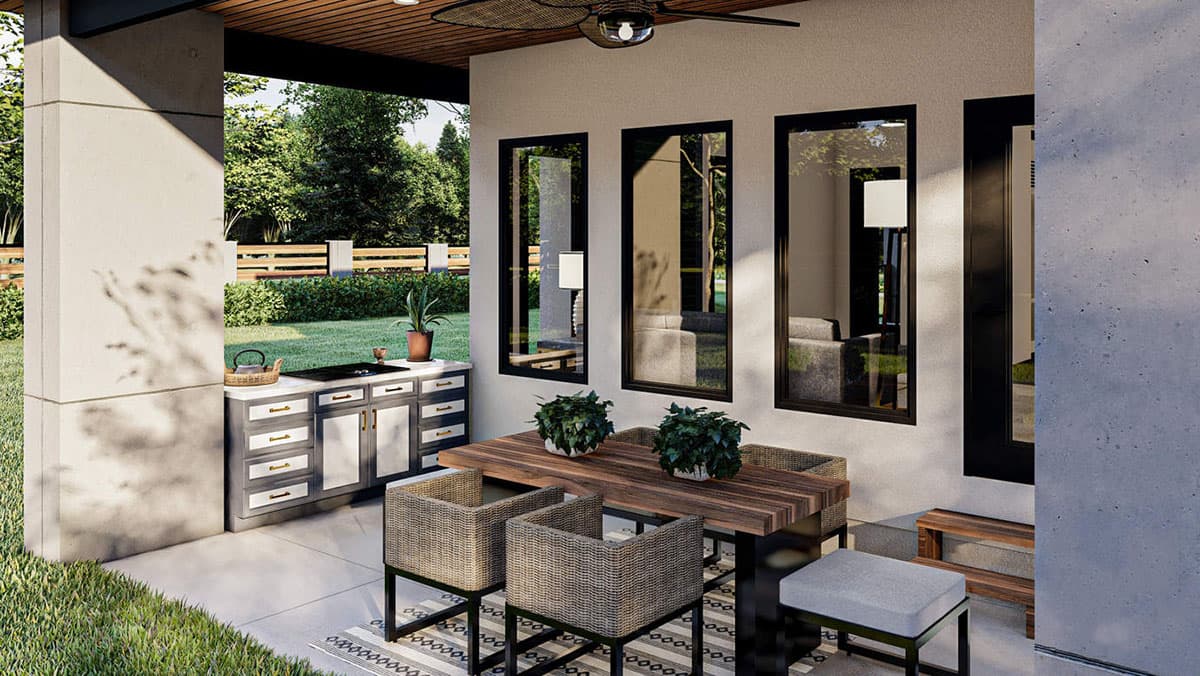 Plan 62928DJ: 3-Bed Modern Home Plan with Large Upstairs Party Deck - Image #6 - Modern, Northwest, Prairie