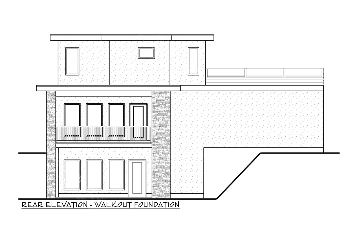Plan 62928DJ: 3-Bed Modern Home Plan with Large Upstairs Party Deck - Image #7 - Modern, Northwest, Prairie