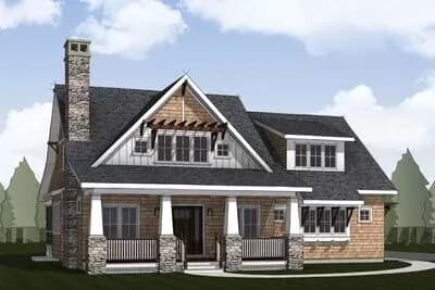 Craftsman House Plan with 3-Car Side-Entry Garage - 1854 Sq Ft