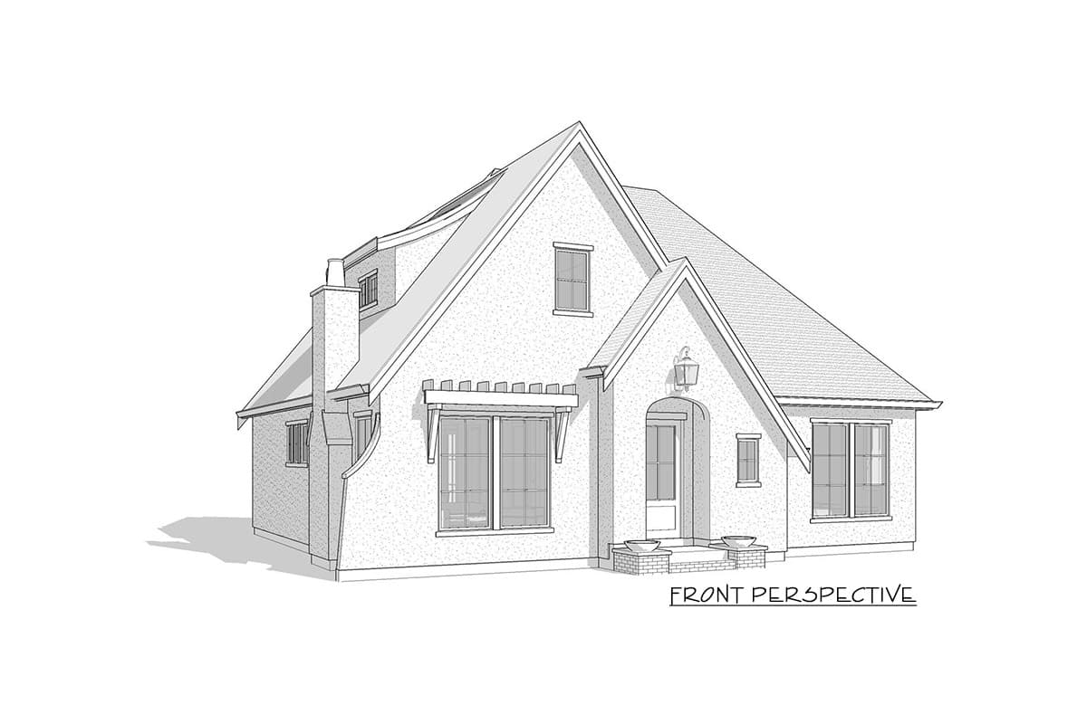 Plan 270036AF: Two-Story European Home Plan with Main-level Master Bedroom - 1879 Sq Ft - Image #6 - European, French Country, Traditional