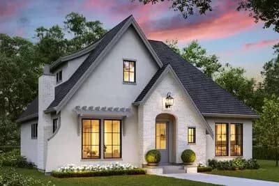 Two-Story European Home Plan with Main-level Master Bedroom - 1879 Sq Ft