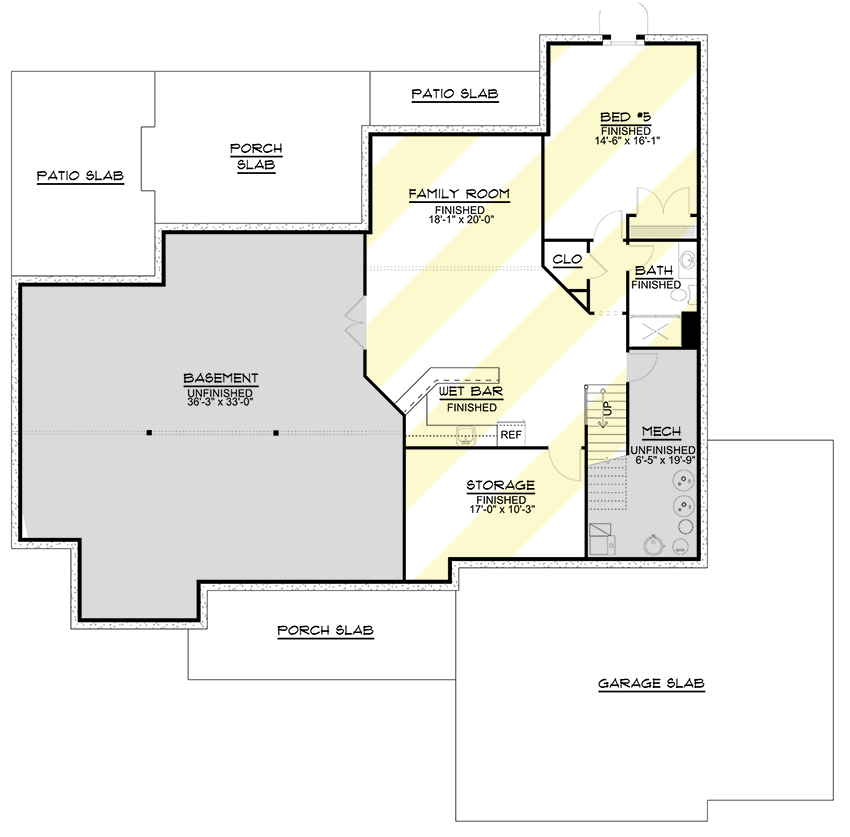 Plan 135001GRA: New American Craftsman House Plan with Elegant Ceilings - Floor Plan - Optional Lower Level - Craftsman, New American, Ranch