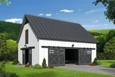 Barn-Style Garage (1296 Sq Ft) with Vaulted Loft Above (993 Sq Ft)