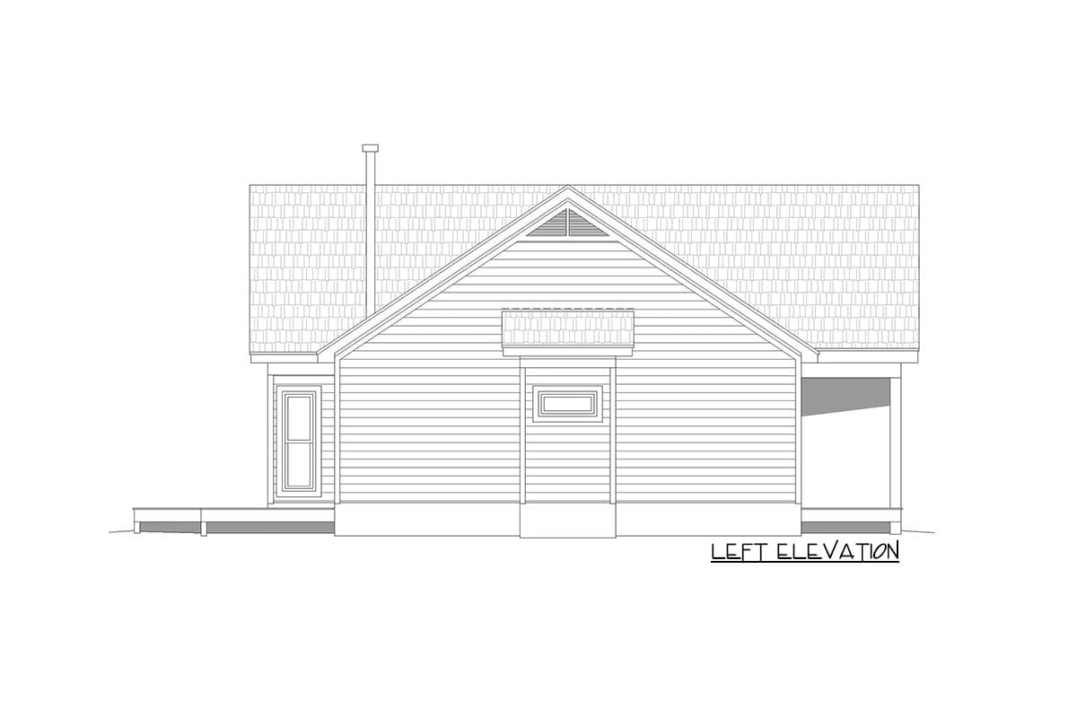 Plan 68691VR: 3-Bed House Plan with Vaulted Interior - 1368 Sq Ft - Image #4 - Country