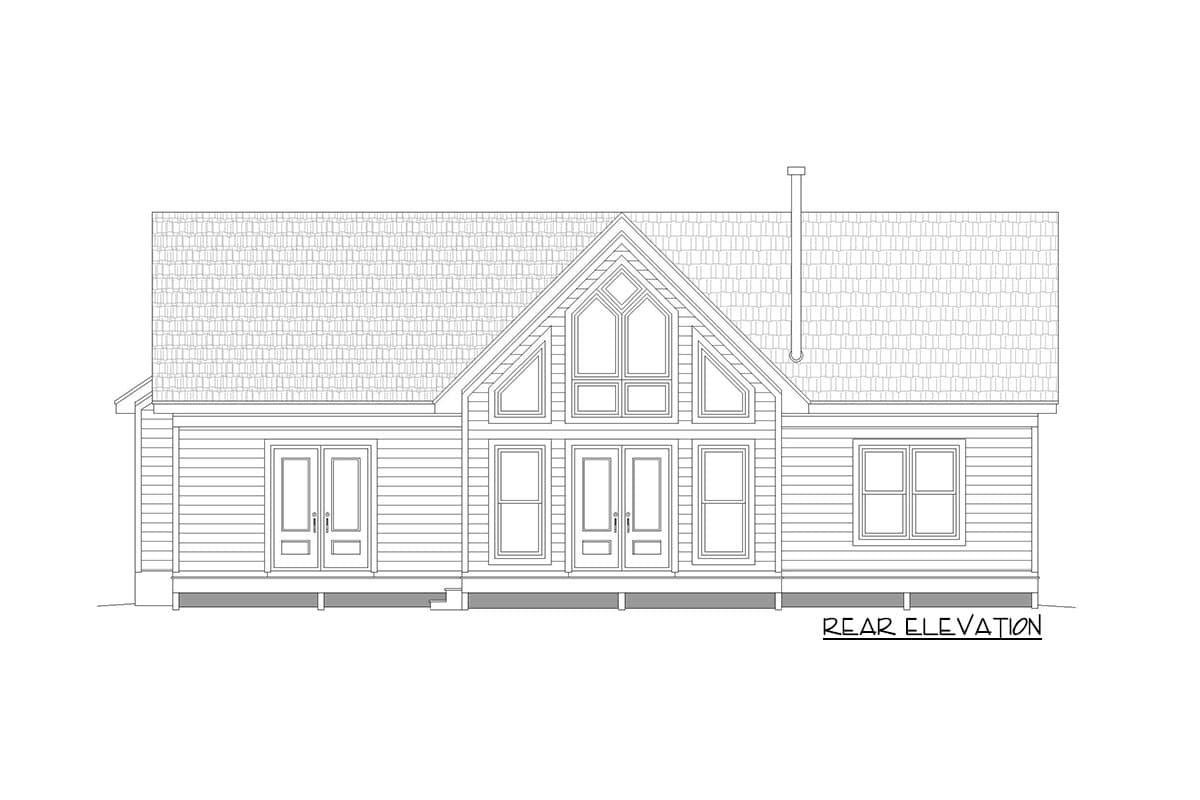 Plan 68691VR: 3-Bed House Plan with Vaulted Interior - 1368 Sq Ft - Image #5 - Country