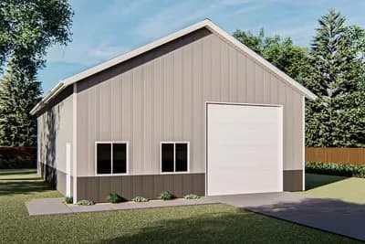 Detached Pole Barn Garage with 14' Ceilings