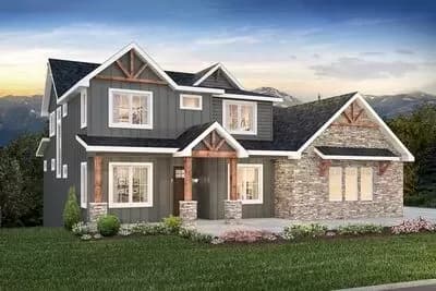 Exclusive New American Home Plan with Private Study and Upstairs Laundry