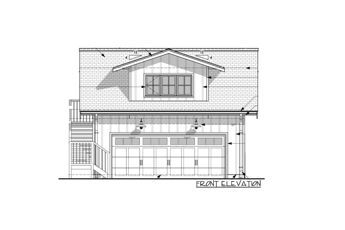 Plan 67798NWL: Efficient Modern Farmhouse Studio Garage Apartment - Image #6 - Carriage, Modern Farmhouse