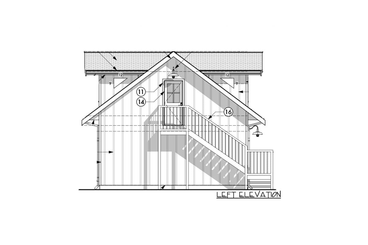 Plan 67798NWL: Efficient Modern Farmhouse Studio Garage Apartment - Image #7 - Carriage, Modern Farmhouse