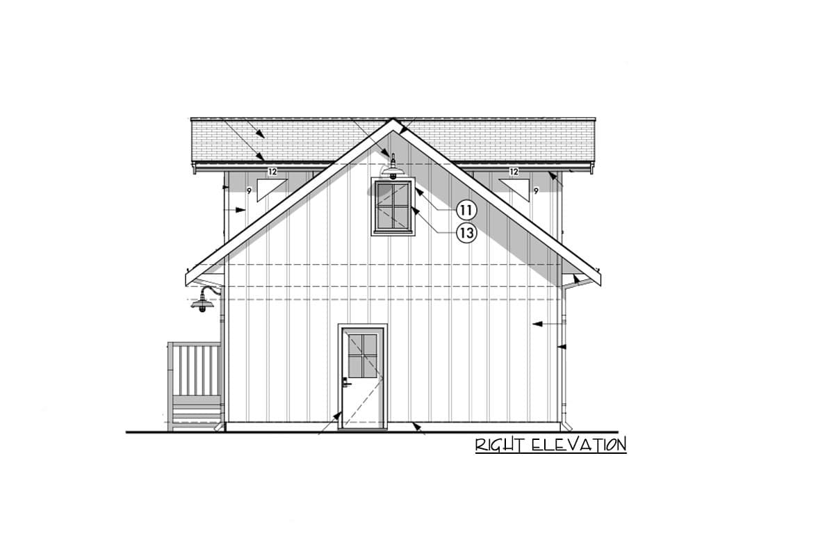 Plan 67798NWL: Efficient Modern Farmhouse Studio Garage Apartment - Image #9 - Carriage, Modern Farmhouse