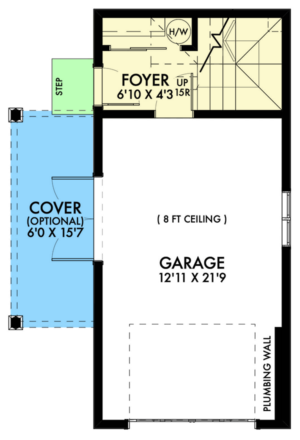 Plan 67799NWL: Alpine-style Garage with Loft Apartment - Floor Plan - Main Level - Carriage, Mountain, Rustic