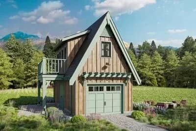 Alpine-style Garage with Loft Apartment