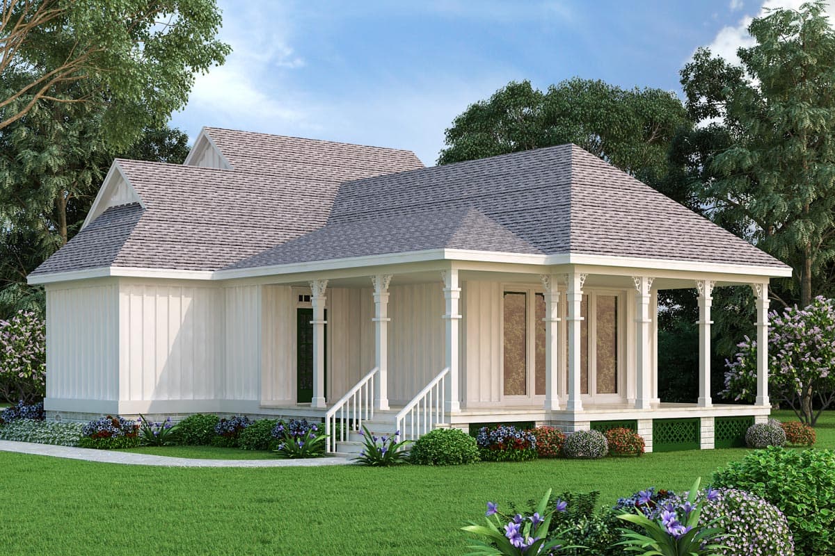 Plan 55216BR: 1-Bed House Plan With Wise Space Use - Image #7 - Cottage, Country, Vacation