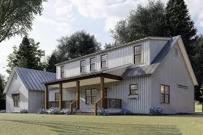 Modern Farmhouse Plan with Main-level Master and 3-car Side-entry Garage