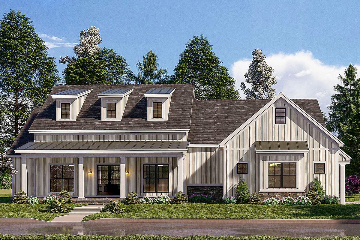 Plan 70678MK: Modern Farmhouse Plan with Three Shed Dormers and a Flex Room - 2343 Sq Ft - Image #10 - Country, Modern Farmhouse, New American