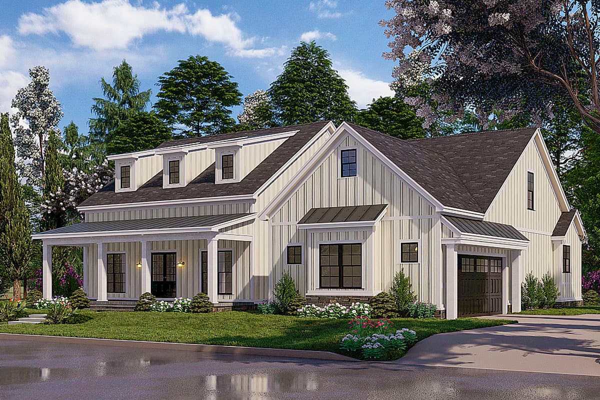 Plan 70678MK: Modern Farmhouse Plan with Three Shed Dormers and a Flex Room - 2343 Sq Ft - Image #9 - Country, Modern Farmhouse, New American