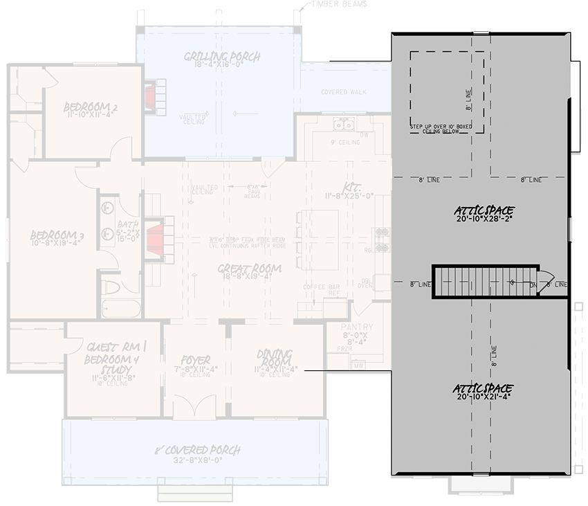 Plan 70678MK: Modern Farmhouse Plan with Three Shed Dormers and a Flex Room - 2343 Sq Ft - Floor Plan - Attic - Country, Modern Farmhouse, New American