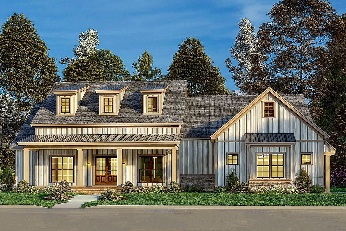 Plan 70678MK: Modern Farmhouse Plan with Three Shed Dormers and a Flex Room - 2343 Sq Ft - Image #14 - Country, Modern Farmhouse, New American