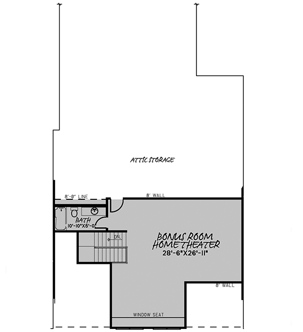 Plan 70679MK: 2-Bed Country Home Plan with Wrap-around Front Porch and Bonus Room Expansion - Floor Plan - 2nd Floor - Country, Craftsman, Mountain, Rustic, Southern, Traditional