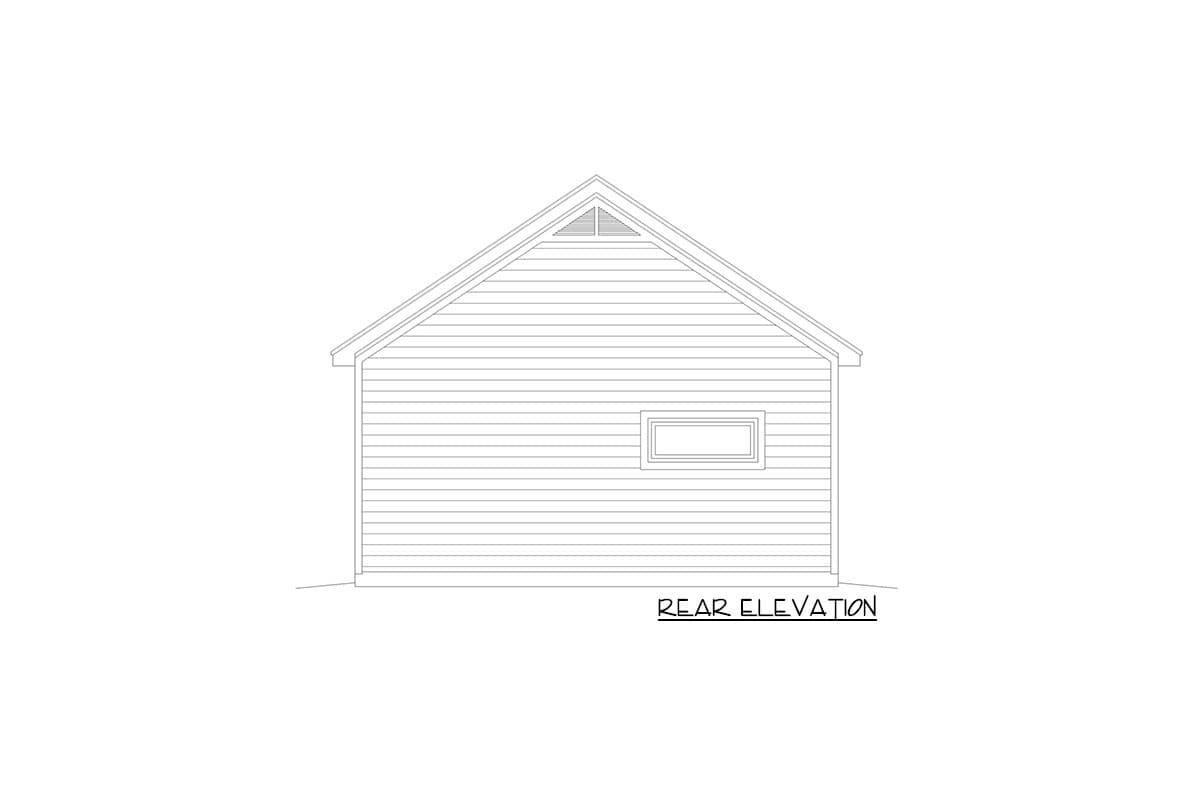 Plan 68692VR: Detached Single Garage and Carport - Image #4 - Country, Traditional
