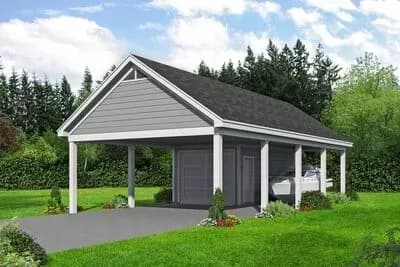 Detached Single Garage and Carport