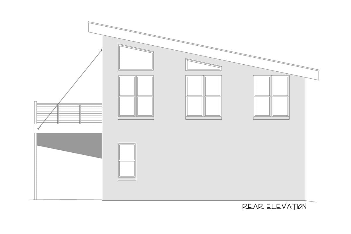 Plan 68693VR: Contemporary Carriage House Plan with Balcony - Image #4