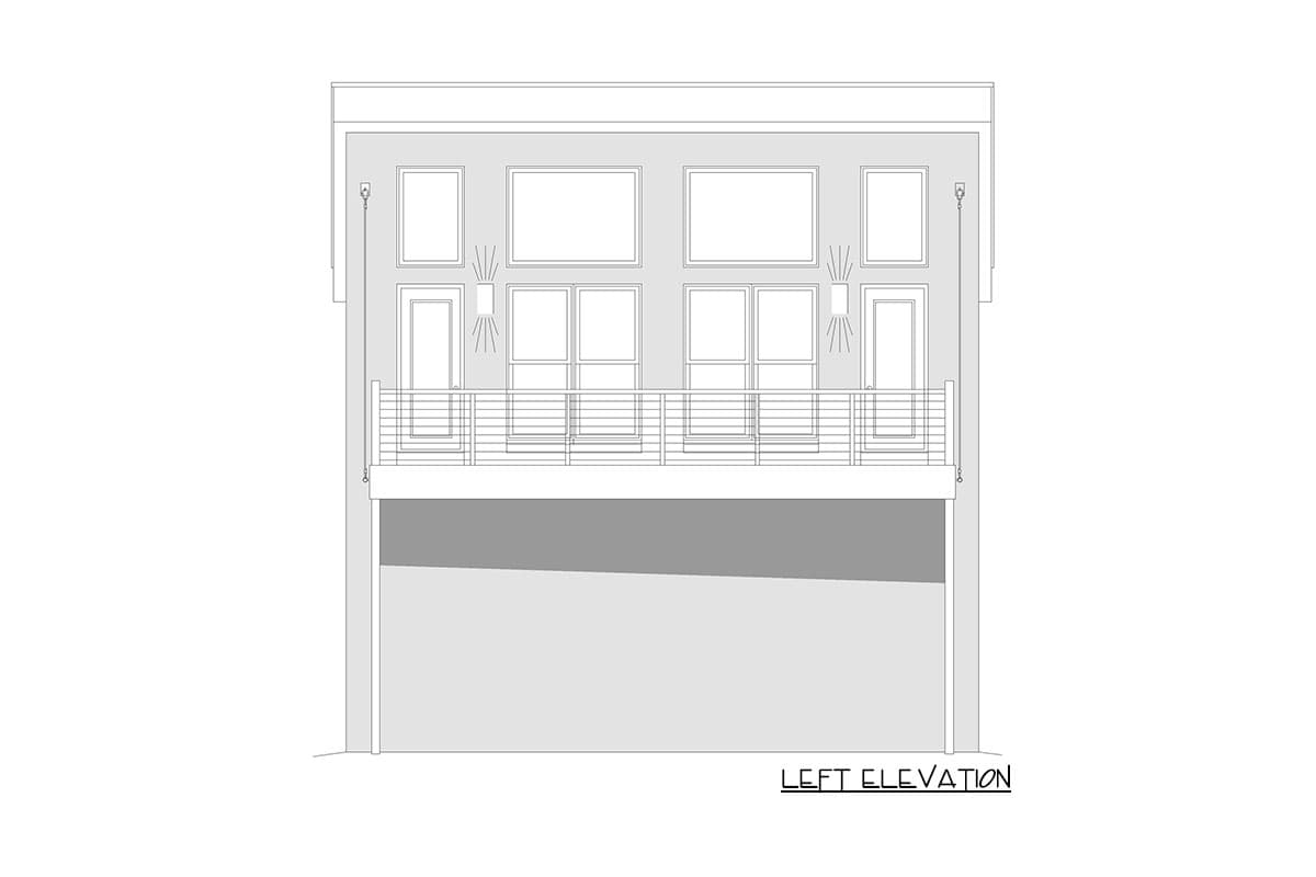 Plan 68693VR: Contemporary Carriage House Plan with Balcony - Image #5