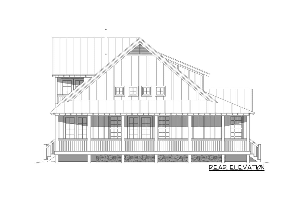 Plan 68695VR: Country Cottage Plan with Two-story Great Room - 2200 Sq Ft - Image #4 - Country, Farmhouse, Traditional