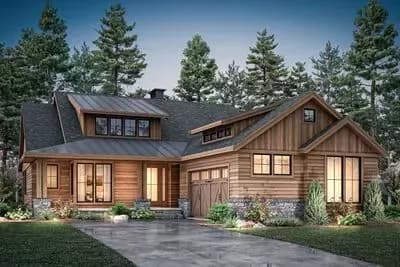 Mountain Craftsman House Plan with Main-floor Master